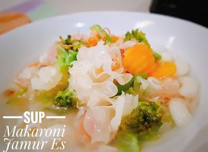 Foto resep Sup Makaroni Jamur Es