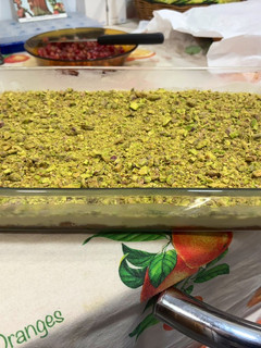 Una foto de Tarta de queso y pistacho