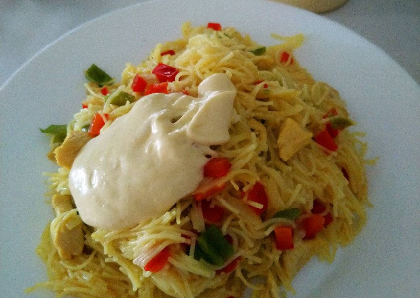 Fideos con pollo fácil y rápido