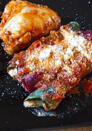 Una foto de Canelones con relleno de pollo