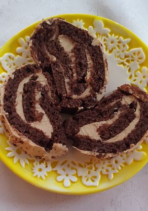 Gesztenye krémes tekercs glutén-tej-tojás-cukor mentesen recept fotója