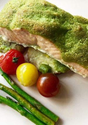 Foto principal de Salmón gratinado con pesto