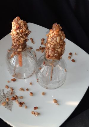 A picture of Peanut coated Banana Lolly.