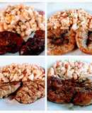 Un asado diferente con ensalada de poroto, arveja, cereza y huevo