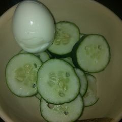 Boiled egg with cucumber A picture of Boiled egg with cucumber.