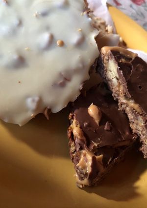 Una foto de Tartitas sin harinas, con copos de maíz y chocolate 🍫