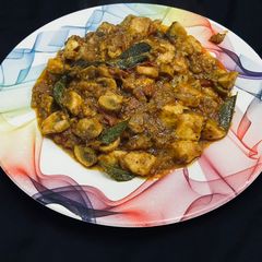 A picture of Mushroom paneer pepper fry.