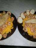 Camarones al ajillo con merluza