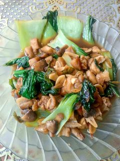 Foto resep Pokcoy Jamur Ayam Saus Tiram