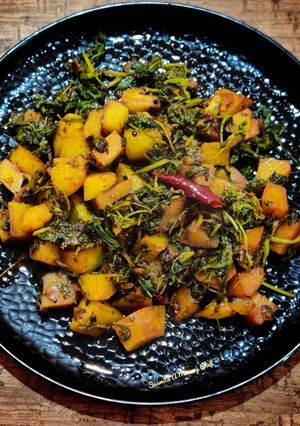 A picture of Methi aloo fry.