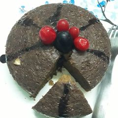 A picture of Eggless pumpkin chocolate cake.