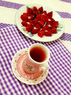 عکسی از دستور چای توت فرنگی_دارچین 🍓