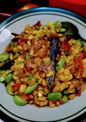 Foto resep Tumis ikan asin (jagung & pete)