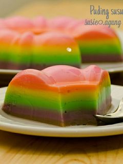 Foto resep Puding susu rainbow
