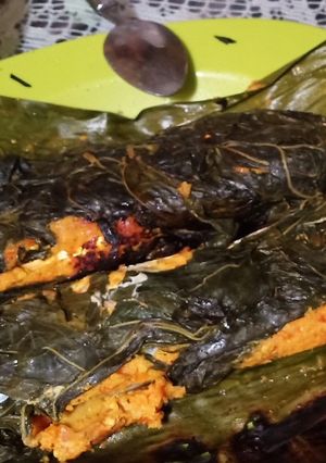 Foto resep Pepes ikan kembung daun singkong