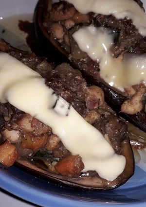 Joghurtos-húsos-zöldségragus padlizsán csónakok 🍆 recept fotója