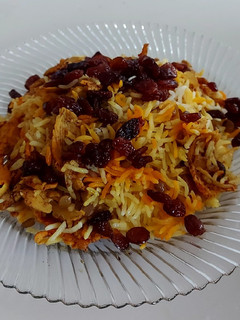 عکسی از دستور عدس پلو با مرغ