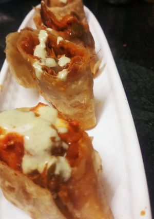 A picture of Paneer Chilli Kathi Roll.