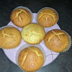 A picture of Lemon and Poppy seed Muffins.