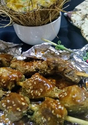 A picture of Saucy Mutton boti.
