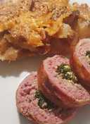 Burger, Spinach and Triple Cheese Roll