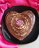 Valentine's special Vanilla Chocolate Heart Cake / Zebra cake / Eggless cake