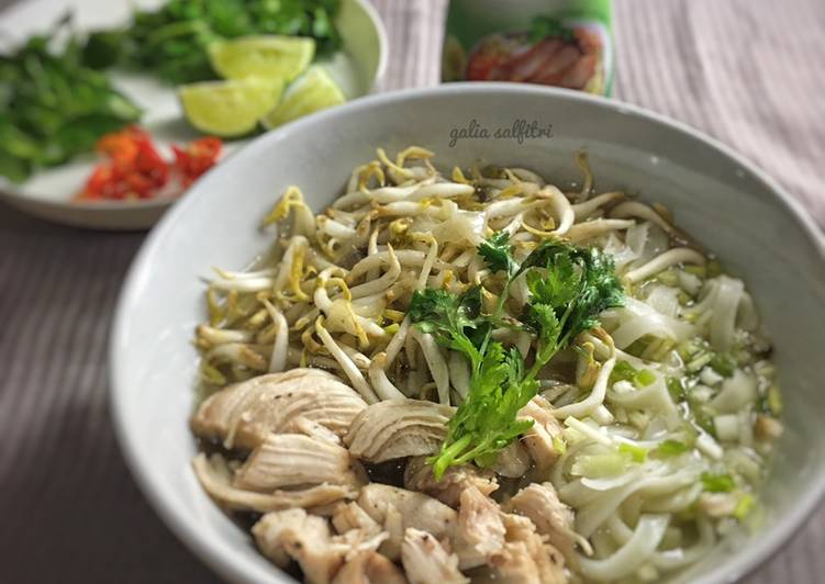 Vietnamese chicken noodle soup (pho ga)