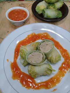 Foto resep Sawi gulung ayam