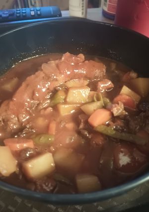 A picture of Rib, Chicken, and Vegetable Soup.