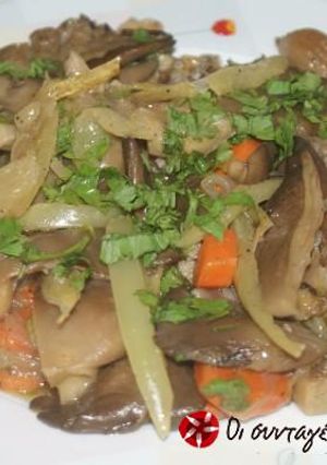 A picture of Pleurotus mushrooms in Muscat of Limnos.