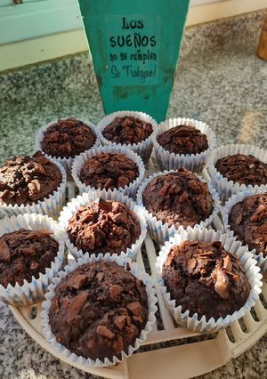 Una foto de Muffins de chocolate saludables sin azúcar!