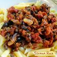 124.🍝Pasta vegana con tomate en aceite y aceitunas negras🍅