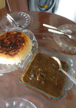 عکسی از دستور چلو قلیه میگو
