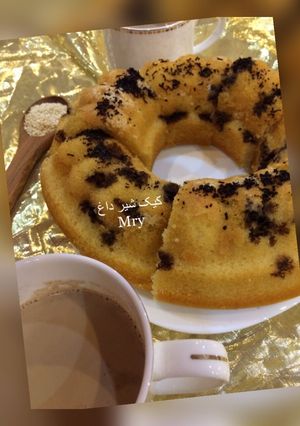 عکسی از دستور کیک شیر داغ بدون فر
