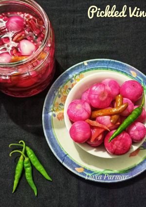 A picture of Fermented Onion Pickle OR Pickled Vinegar Onion (Indian Restaurant Style).