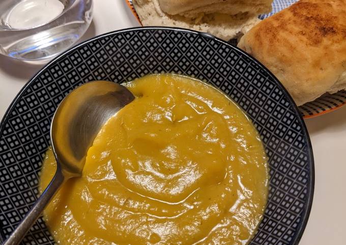Roasted Crown Prince Pumpkin soup with potato