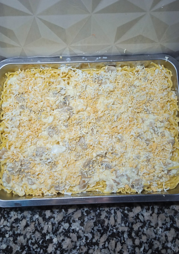 Una foto de Fideos con salsa champignones!