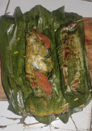 Foto resep Pepes pindang tongkol daun singkong