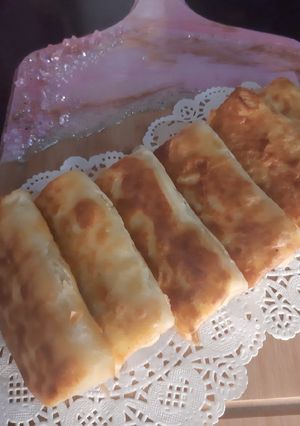 A picture of Chicken veggie Crepe Rolls.