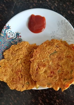 A picture of Onion and capsicum Chilla.
