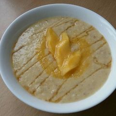Vickys Mango Lassi Porridge, GF DF EF SF NF A picture of Vickys Mango Lassi Porridge, GF DF EF SF NF.