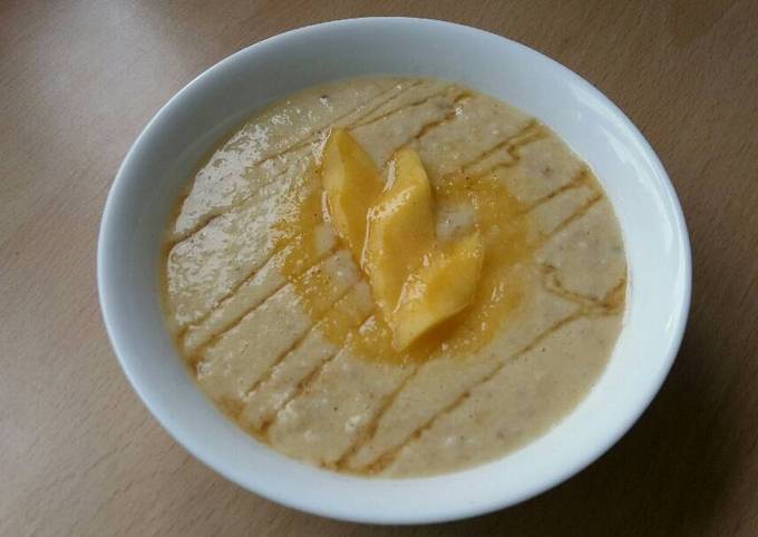 Vickys Mango Lassi Porridge, GF DF EF SF NF recipe main photo