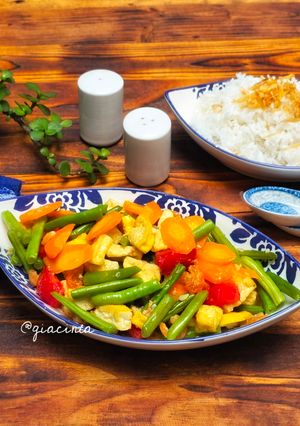Foto resep Cah Sayuran Tahu dan Ebi
