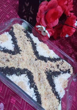 A picture of Coconut Custard trifle.