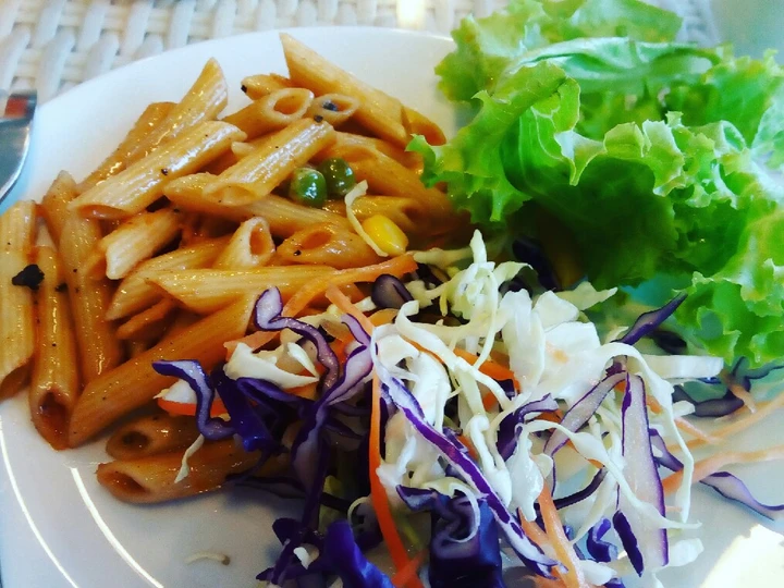 Recipe Indian style corn mutter Penne pasta with salad the  Makes Drooling You can take Joss in your mouth