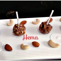 Dry fruits ganache chocolate lollipop A picture of Dry fruits ganache chocolate lollipop.
