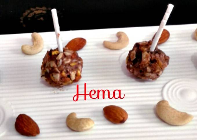 Steps to Prepare Perfect Dry fruits ganache chocolate lollipop