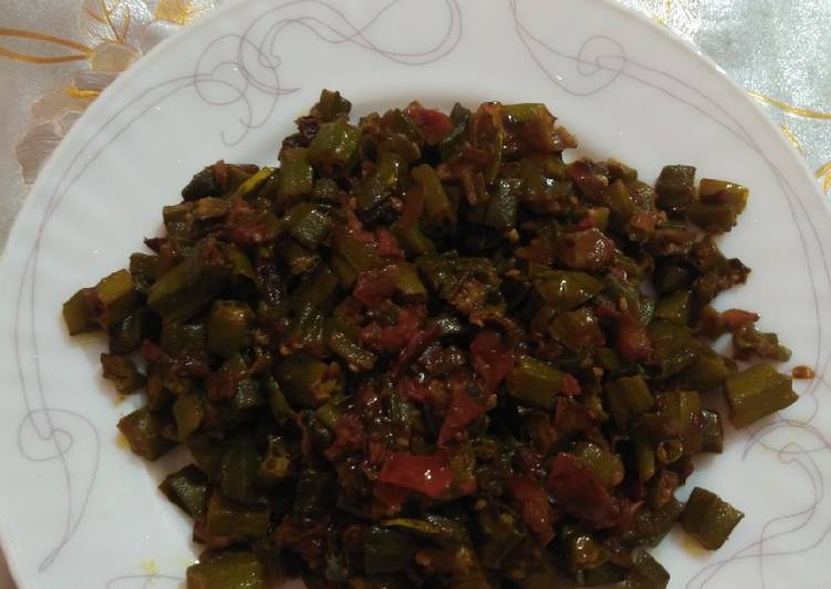 Recipe of Super Quick Homemade Masala bhindi recipe. Every day healthy vegetarian