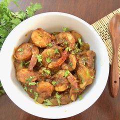 A picture of Lau Chingri (Prawn with pumpkin).