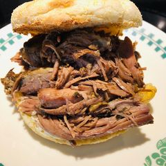 A picture of Crockpot Shredded Beef Dipped Sandwiches 🥪.